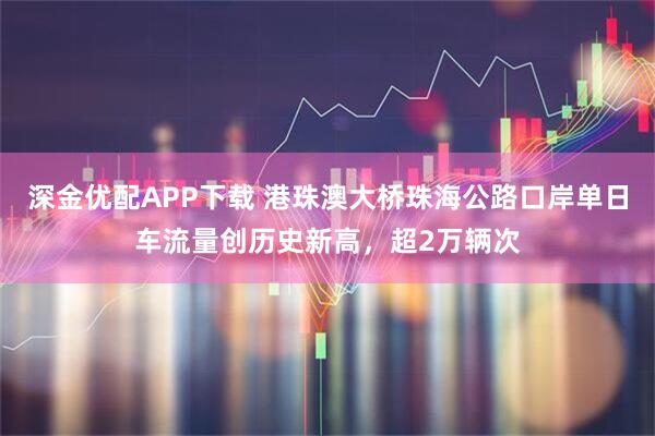 深金优配APP下载 港珠澳大桥珠海公路口岸单日车流量创历史新高，超2万辆次